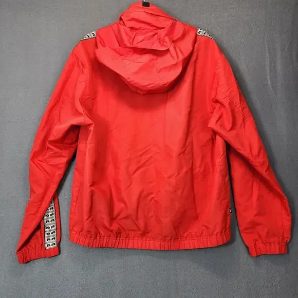 OBEY Worldwide Mens Jacket Large Red Windbreaker Hooded Outdoor Hiking Gorpcore - Picture 3 of 16